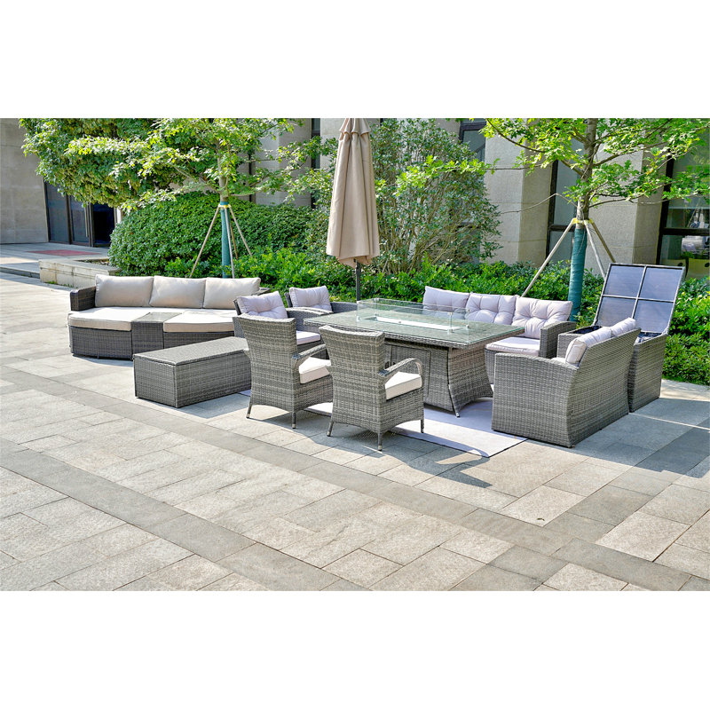 Ensemble de conversation modulaire 12 pièces avec coussins 12 pièces