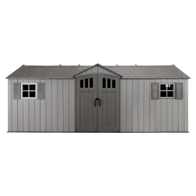 Lifetime 20 Ft. x 8 Ft. High-Density Polyethylene (Plastic) Outdoor Storage Shed with Steel-Reinforced Construction -  60351