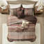 Ensemble de literie élégant 7 pièces, jacquard en polyester, style traditionnel, chambre à coucher