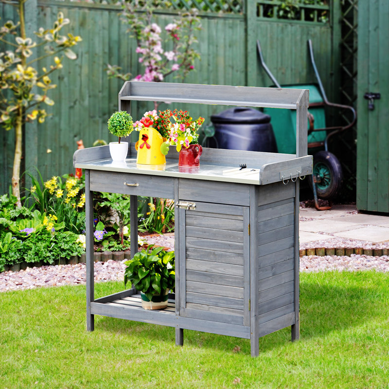 Outsunny Outdoor Potting Bench Table