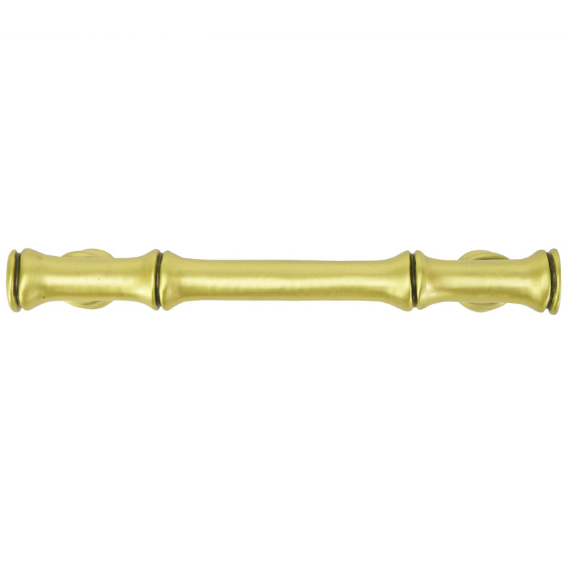 Bamboo 5 inch center to center pull  in finish Museum Gold, Brushed Brass