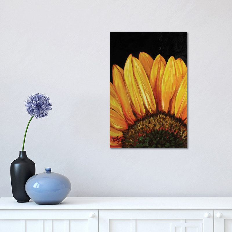 Sunflower 1 Piece Wrapped Canvas Wall Art, 30.48 cm H x 45.72 cm W