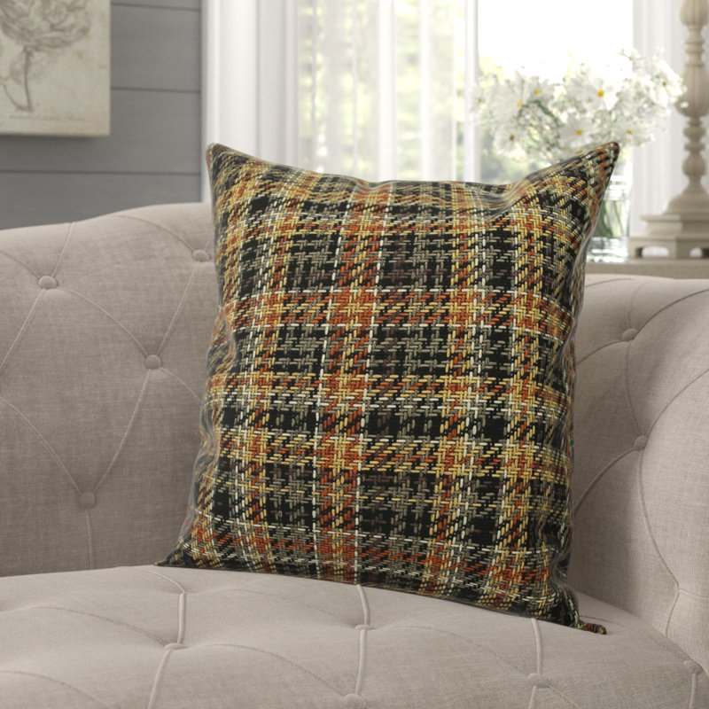 Deemer Plaid Square Cushion, 55 x 55cm, Pink