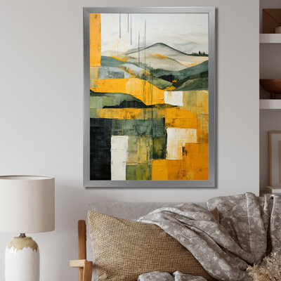 Yellow And Green Pastoral Bold Landscape IX - Abstract Canvas Wall Art