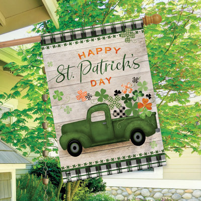 St. Pat's Pickup Holiday House Flag