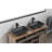 14.38" L -22.25" W -4-3/8 In. H Matte Shell  Glass Rectangular Vessel Bathroom Sink In Black With  Faucet And Pop-Up Drain In Matte Black
