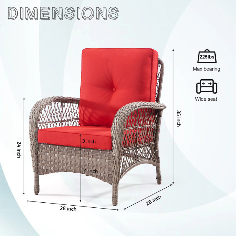 Fauteuil de patio Laytonsville, Rouge