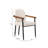 Aleric Modern Curved Wood and Black Metal Upholstered Dining Chair-1191487328