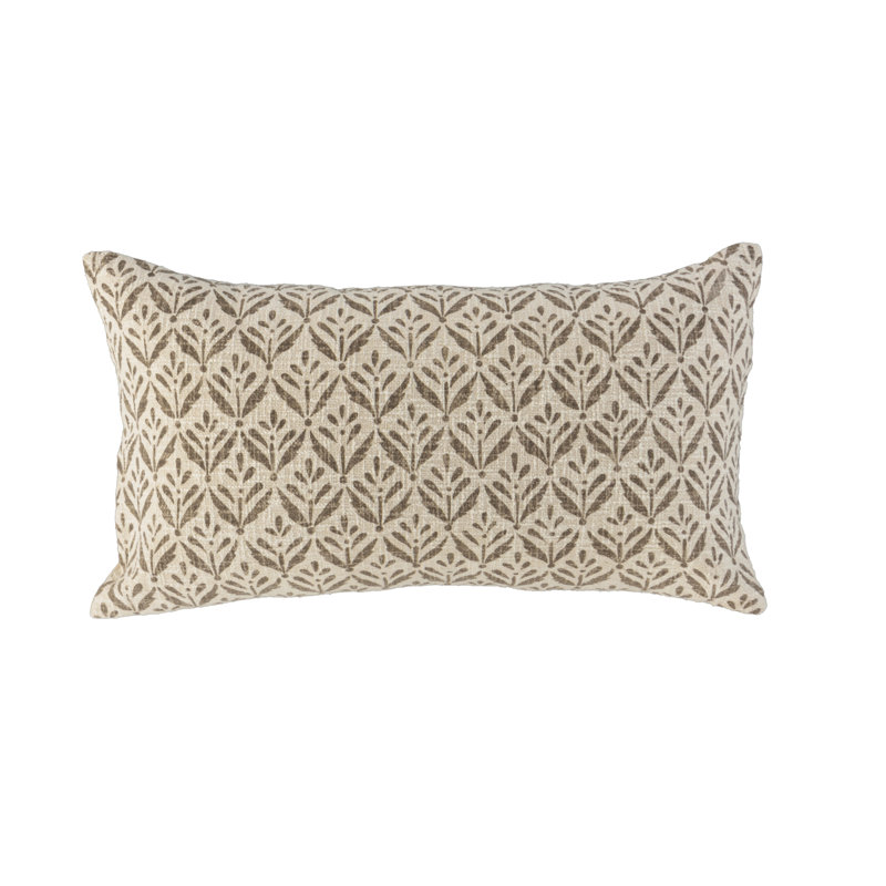 Cotton Lumbar Pillow, Polyester, Mocha