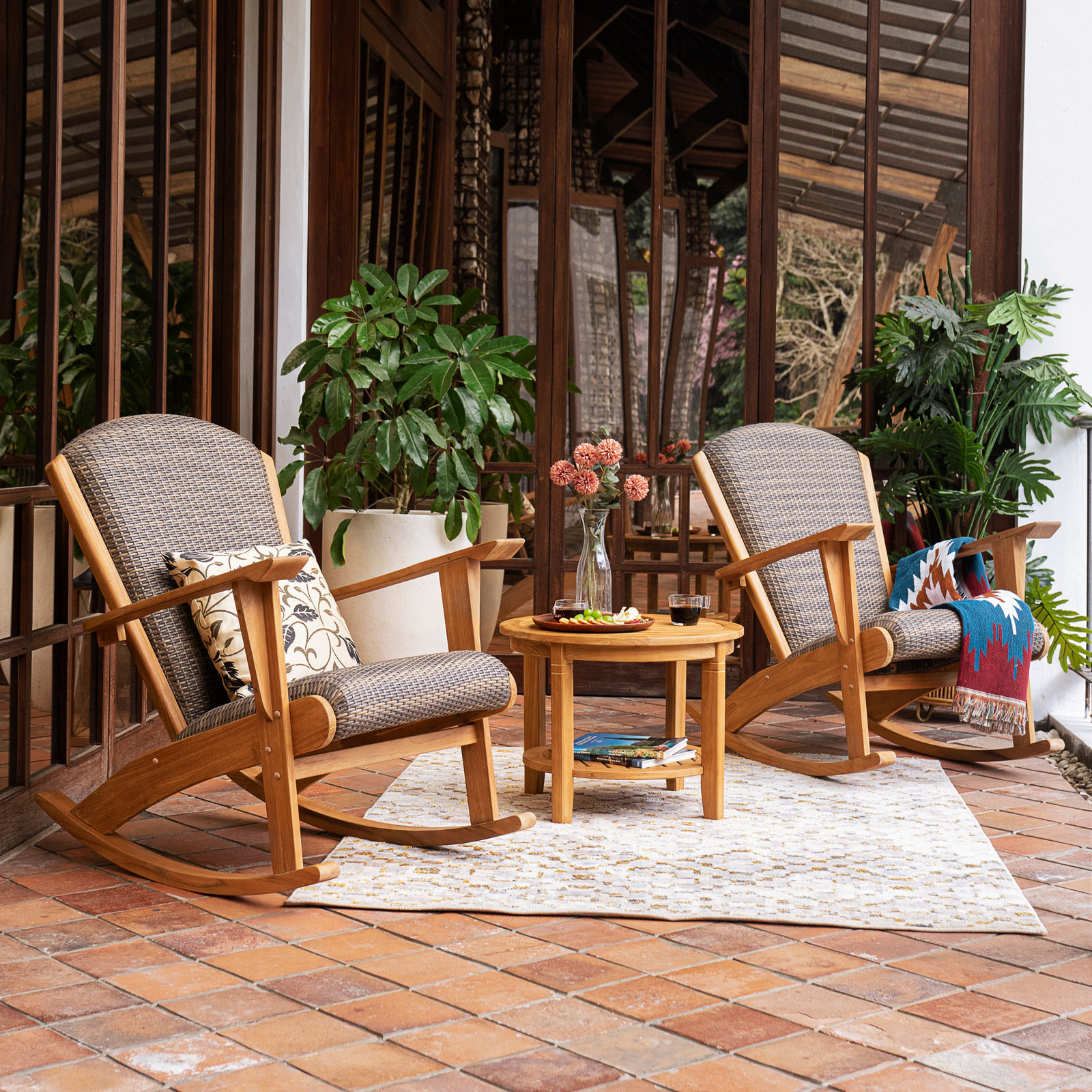 Dezi Teak Outdoor Rocking Chair