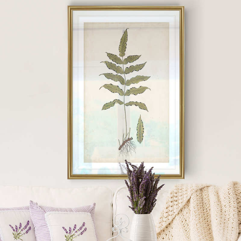 « palm botanique iii »-impression sur toile, H 18,5 po x l 24,5 po x P 1,5 po, Cadre doré