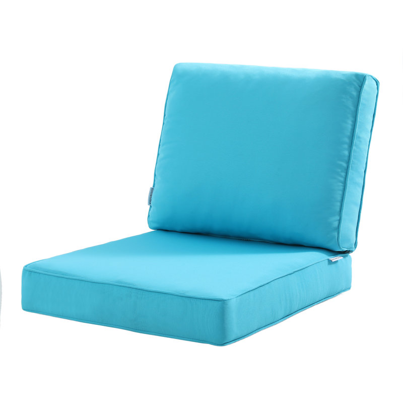 Jakailyn Outdoor Seat/Back Cushion Set, Light Blue