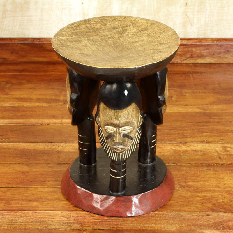 Tabouret d'appoint en bois massif Erikia