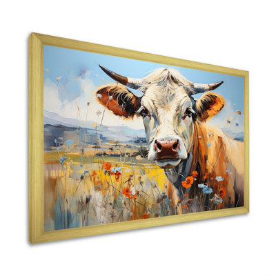 «Cow in Pastel Fields I», reproduction sur toile