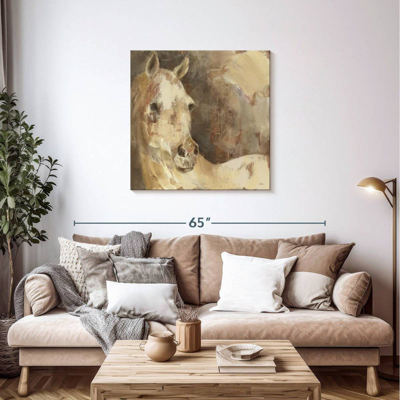 Cheval Brampt impressionnisme, H 36 po x l 36 po