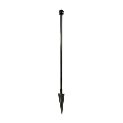 Poteau de clôture multi-style 50 po en acier noir No Dig