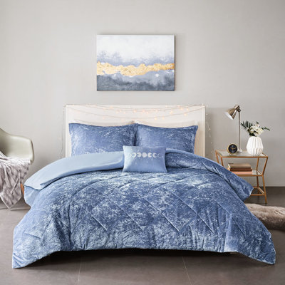 Housse de couette en velours Periwinkle Blue
