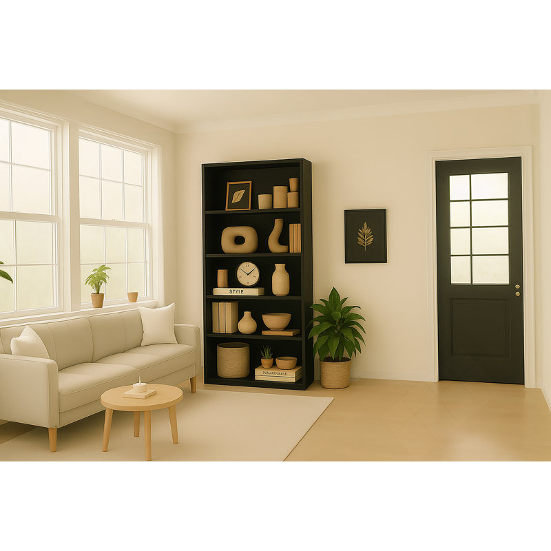 Armoire de rangement à 5 niveaux, spacieuse et stable pour une utilisation dans plusieurs pièces, idéale pour organiser et exposer des articles