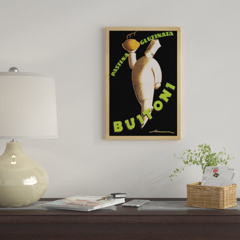 « buitoni, 1928 » par federico seneca, impression sur toile, H 24 po x l 16 po x P 1 po, Papier d'art encadré noir, Blanc