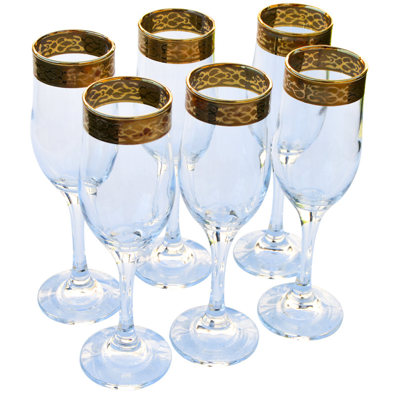 10oz. Handmade Crystal Flute Set