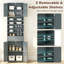Grey Freestanding Tall Kitchen Storage Cabinet 180cm, Buffet Pantry Cupboard with 4 Doors, Adjustable Shelves and Anti-Tipping Device for Dining Room