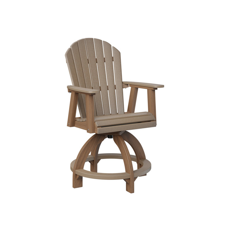 Comfo Back Outdoor Bar Stool, Weatherwood, Antique Mahogany