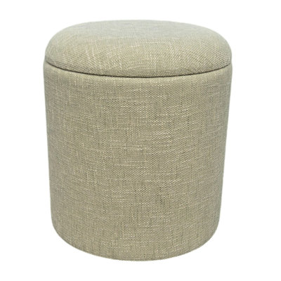 Altizer 16" Wide Handwoven Light Green Taupe Fabric Storage Ottoman