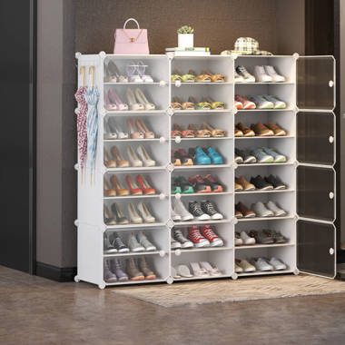 Shoe Organizer Cabinet,Adjustable Shoe Rack Closet Small Space,6 Tiers Shoe  Rack for Entryway,Cubby Shoe Organizer For Closet,Shoes Storage Shelves