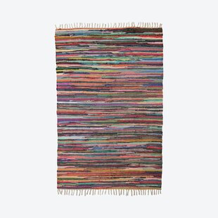 Round Multi-Coloured Cotton and Jute Braided Rag Rug Recycled Materials 4  Sizes Fair Trade GoodWeave