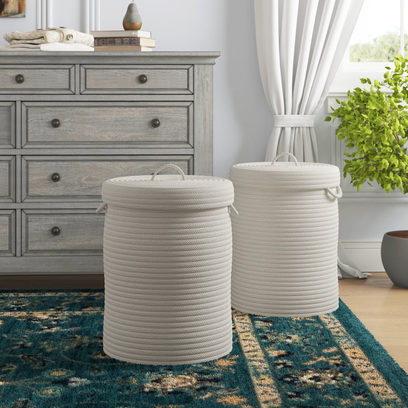 Manor Laundry Hamper, Large (30" H x 18" W x 18" D), Ivory