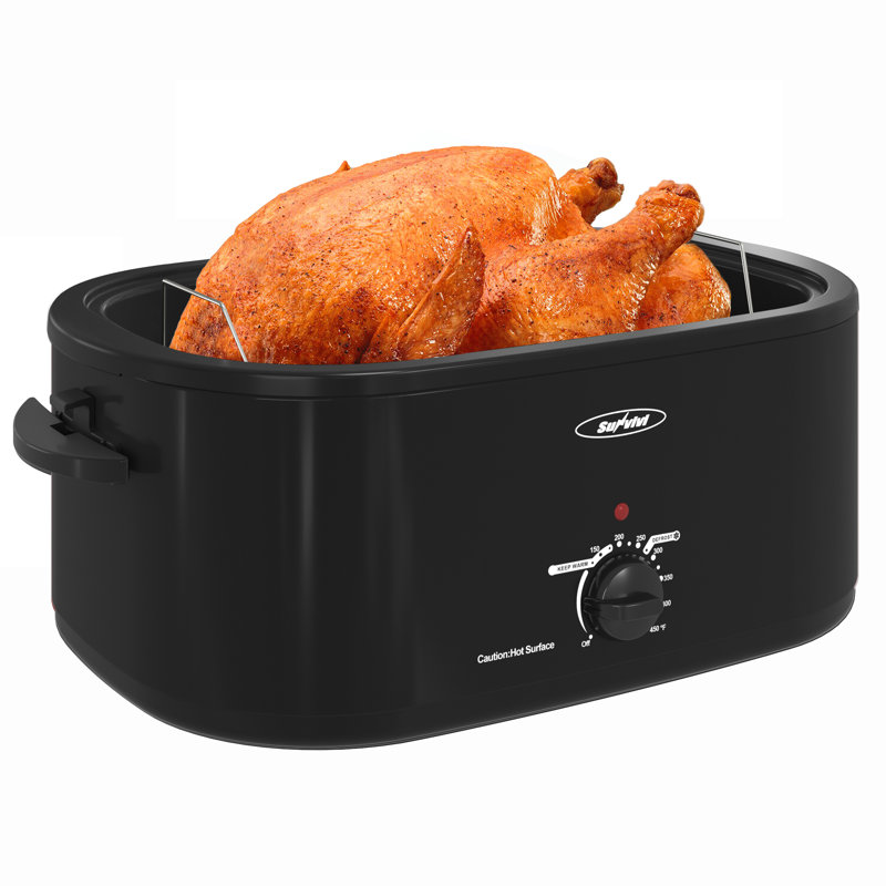 Sunvivi Electric Roaster Oven with Removable Pan, 22 quarts, Black