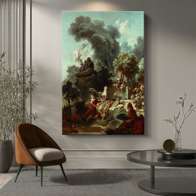 «The Lover Crowned» (L'Amant couronné) - Toile tendue sur châssis par Jean-Honoré Fragonard