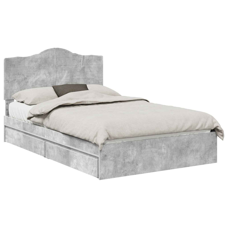 Bed Frame, Double (4'6), Concrete Grey