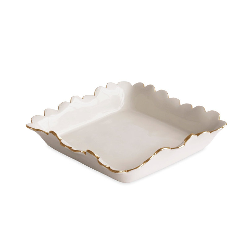 ENCANTO Colette Luncheon Napkin Holder (Cream), 2" H x 6.75" W x 10" D