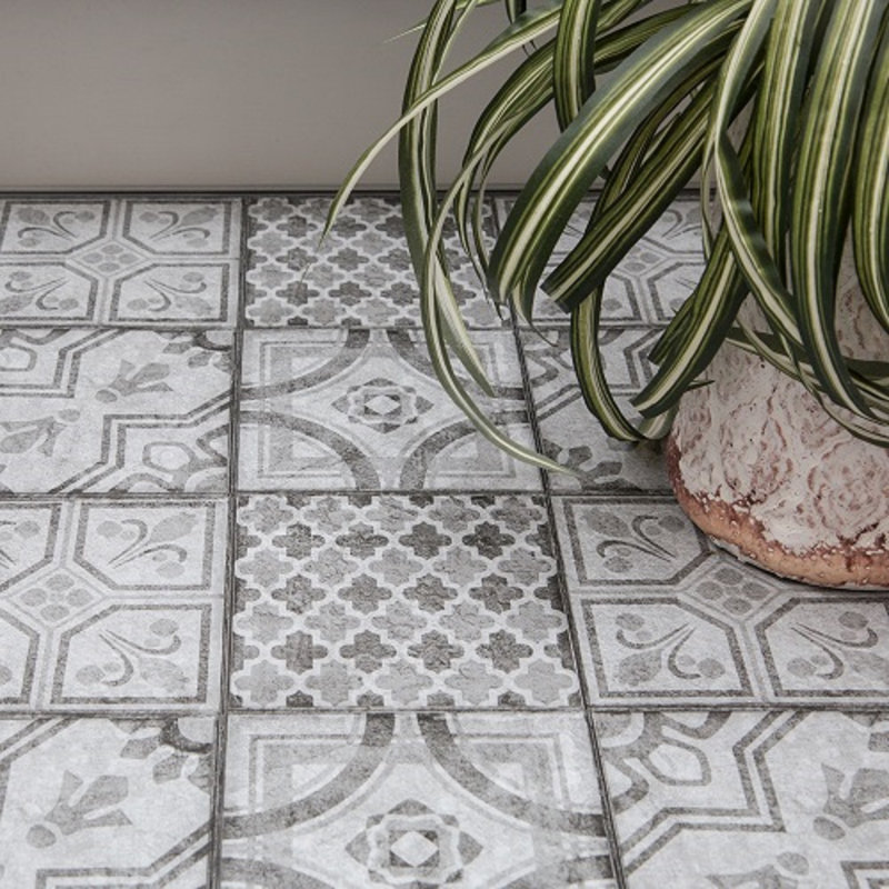 Mcelyea 30.5cm X 30.5cm Vinyl Field Tile in Grey