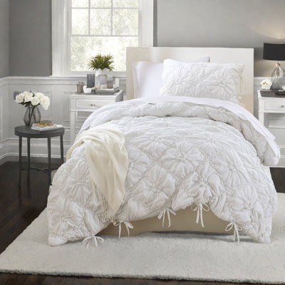 Cozy Textured Floral Bedding Set, Soft Microfiber Twin Comforter With Shams For All-season Use