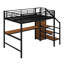 Metal Full Loft Bed With Wardrobe And LED Light-551517334
