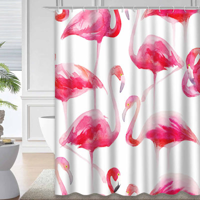 Tissu flamant rose avec 12 crochets aquarelle