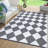 Outdoor Plastic Straw Rug – Waterproof Checkered Patio Rug with Non-Slip Backing, Modern Geometric Design for Backyard, Balcony, Camping, Picnic-1904116656