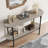 Entryway Table, 43.3" Long Console Table with Storage, 2 Tier Wood Console Table