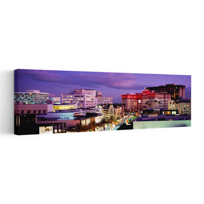 High Angle View Of Buildings In A City, Rodeo Drive, Beverly Hills, California, Usa Tranquil Abstract Contemporary Palm Tree Architecture City Wall...