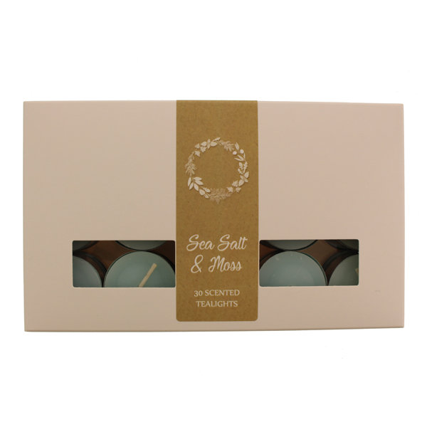 Sea Salt & Moss Scented Tealight Candle