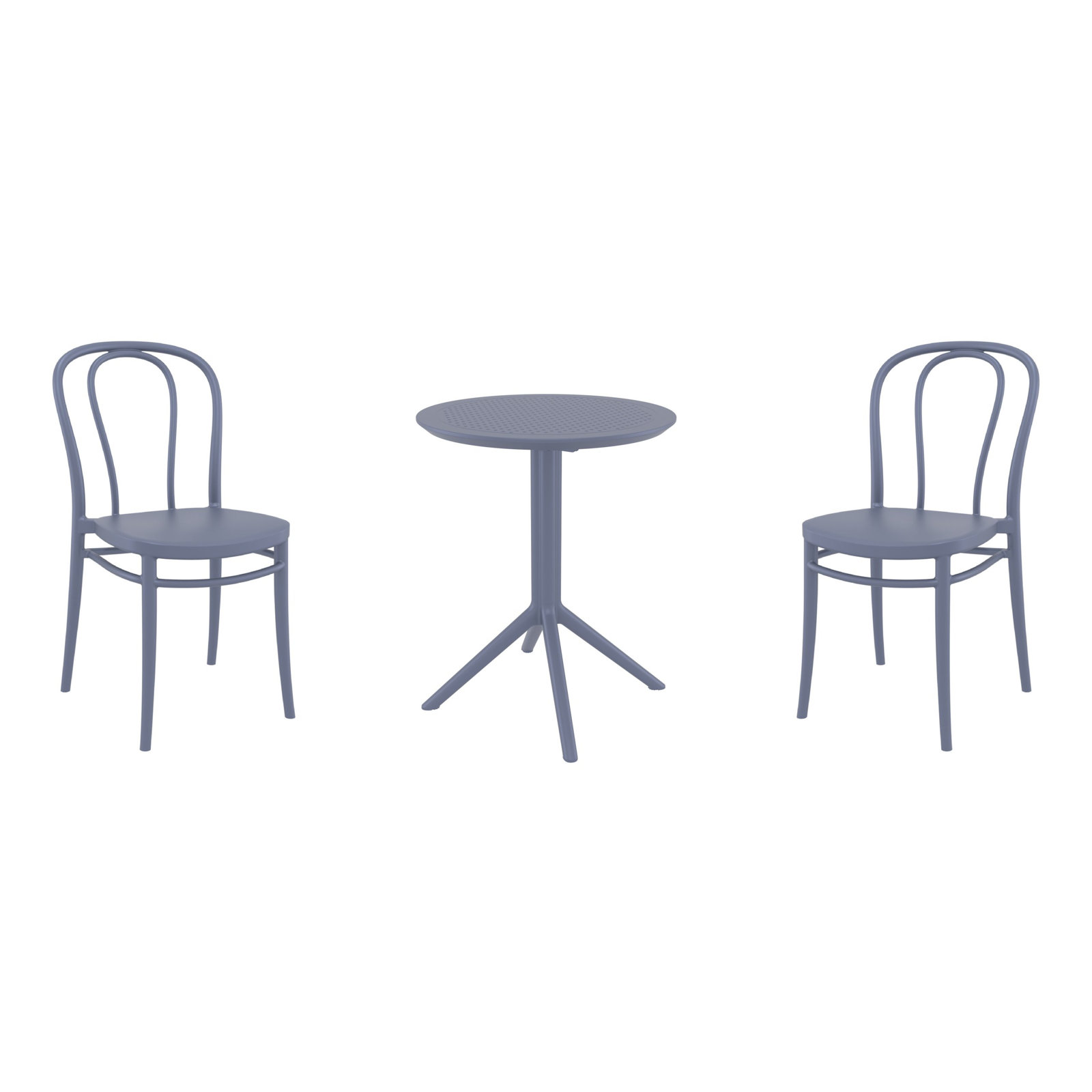 Farrah 24" Patio Bistro Set, Dark Gray