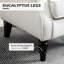 Fauteuil d'appoint capitonné à boutons avec haut dossier à oreilles, accoudoirs rembourrés arrondis et siège rembourré épais