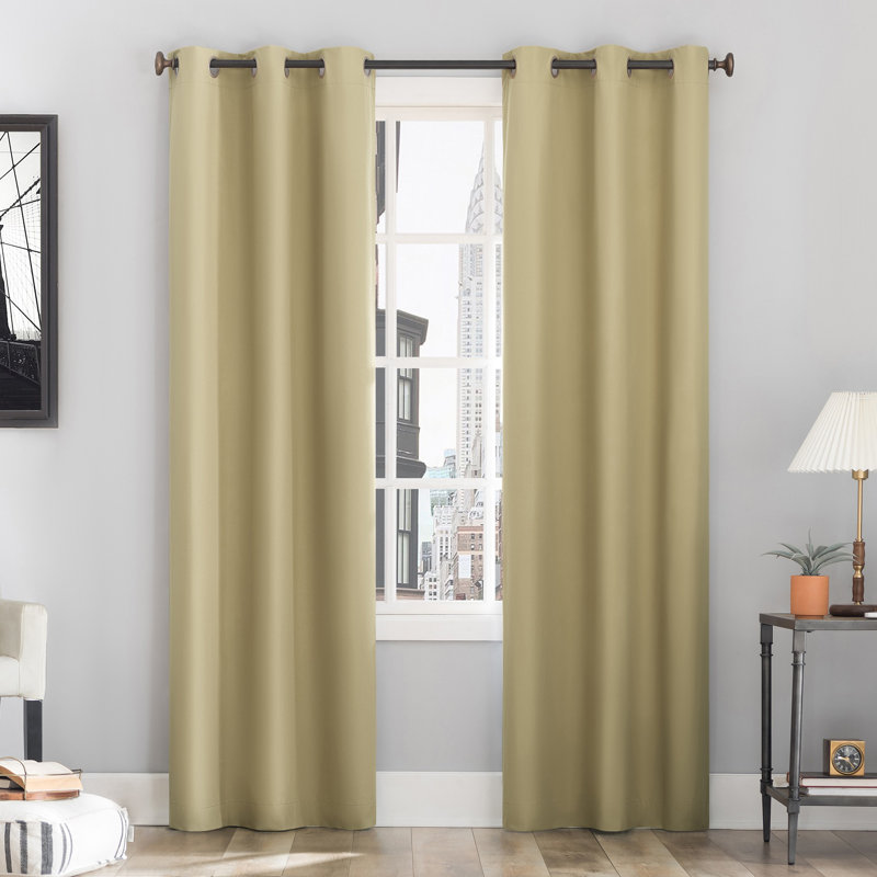Thermal 100% Blackout Grommet Curtain Panel - Basics by Wayfair™, 40" W x 63" L, Soft Gold