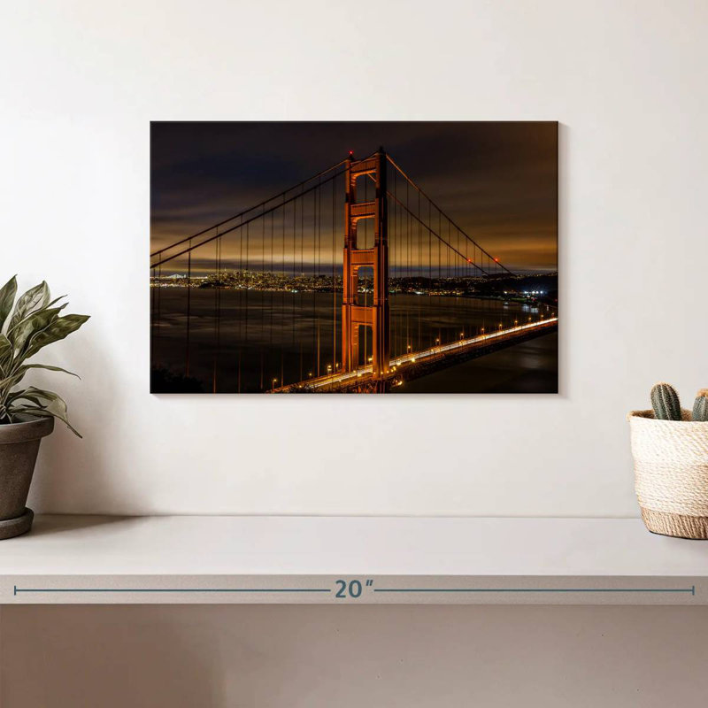 Lilie Golden Gate Bridge, paysage de nuit, H 8 po x l 12 po