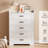 5 drawer dresser with Three-sided Guardrails for Display