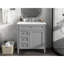 Meuble-lavabo de comptoir moderne 30 po, armoire grise avec lavabo, 2 tiroirs et un meuble-lavabo à tiroir-1400785580