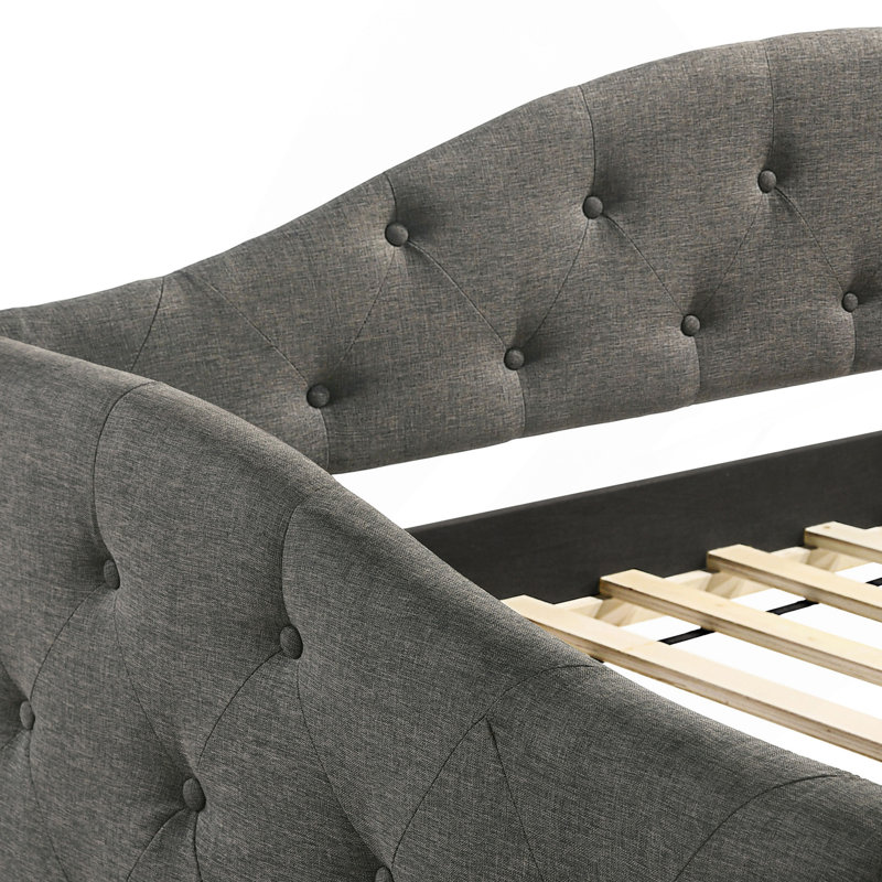 Lit de jour simple tapissier avec couchette Tremont Grey