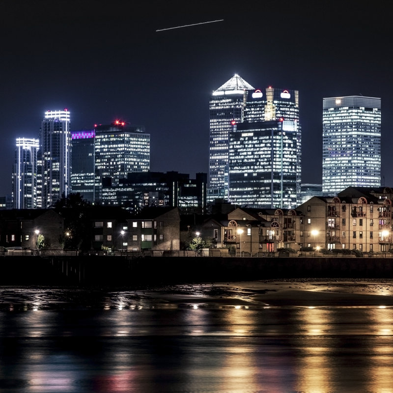 Canary Wharf - Wrapped Canvas Print, 30cm H x 30cm W